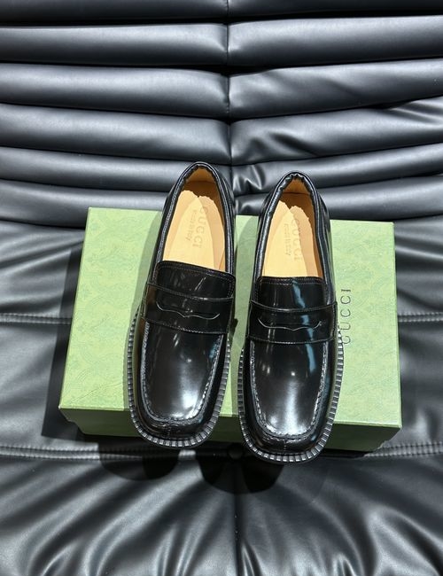 Gucci Calfskin Thick Sole Leather Shoes