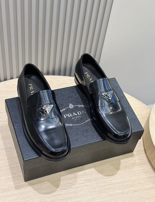 Prada Leather Loafers With Leather Sole