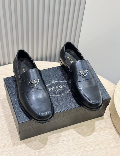 Prada Leather Loafers With Leather Sole