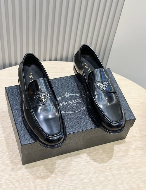 Prada Leather Loafers With Leather Sole