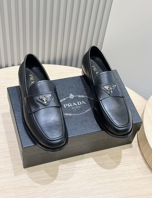 Prada Leather Loafers With Leather Sole