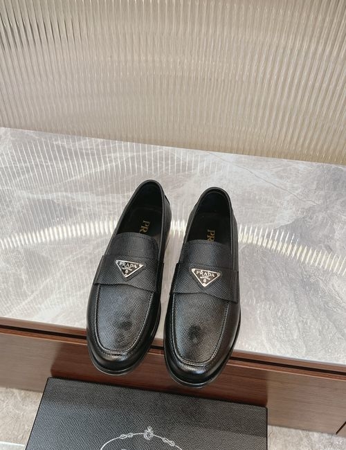 Prada Top Grade Leather Casual Dress Shoes