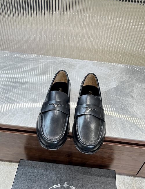 Prada Genuine Leather Loafer Casual Comfort Leather Shoes