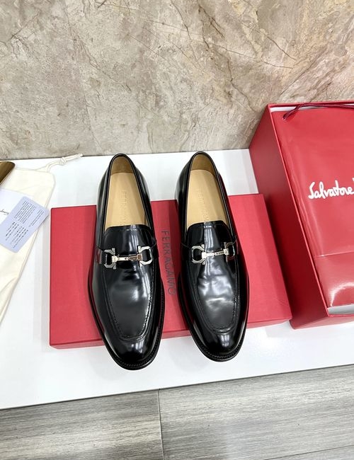 Ferragamo Gancini Buckle Moccasin Loafers