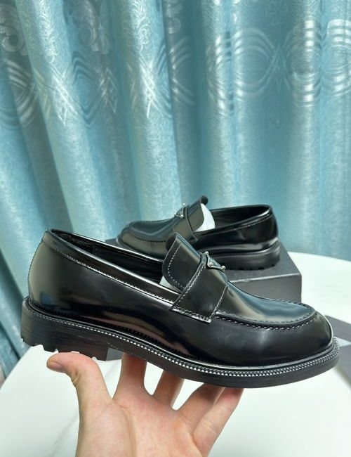 Prada Formal Loafers Cowhide Upper Leather Outsole