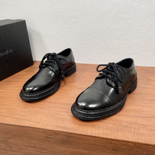 Dolce & Gabbana DG Brogue Carved Leather Derby Shoes