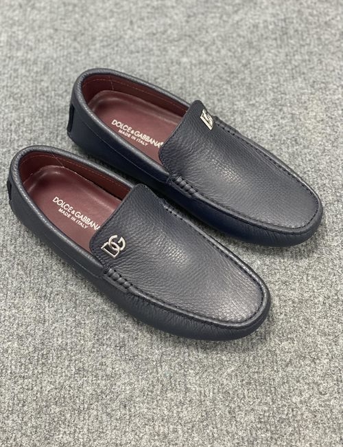 Dolce & Gabbana DG Leather Casual Loafers With Rubber Sole