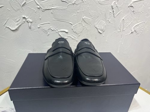 Prada Derby One-Step Loafers With Hollow Monk Strap