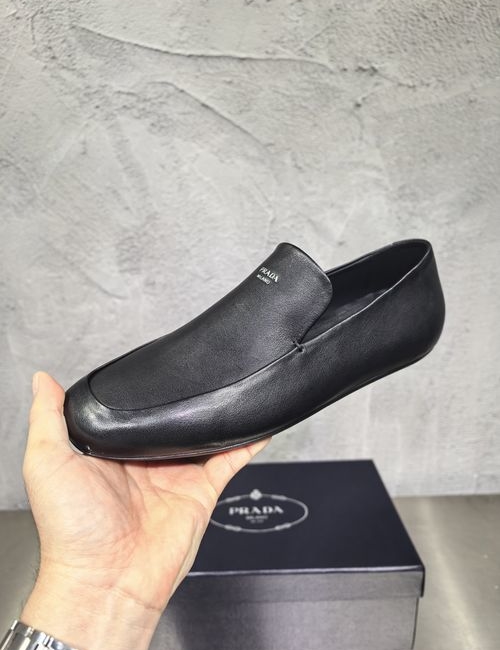 Prada Shuffle Monk Loafers Cowhide Upper Rubber Sole