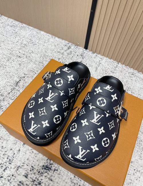 Louis Vuitton LV Adjustable Buckle Birkenstyle Slip-On Shoes