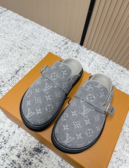 Louis Vuitton LV Adjustable Buckle Birkenstyle Slip-On Shoes