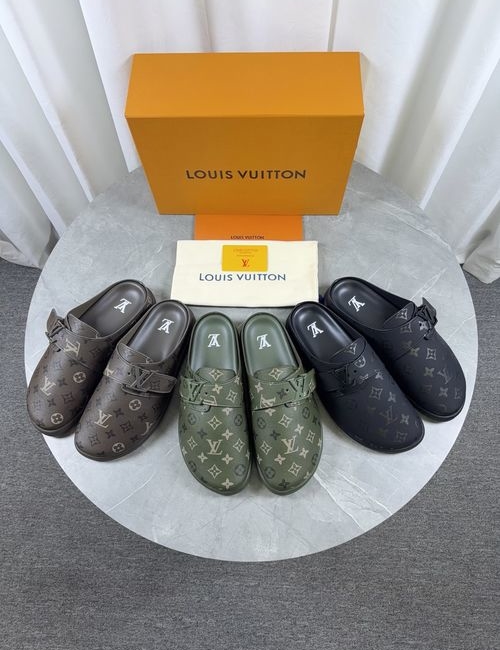 Louis Vuitton LV Aspen Platform Slides Monogram Foam Outsole Sheepskin Lining