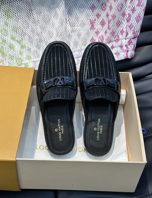 Louis Vuitton LV Cowhide Half Slippers With Leather Sole