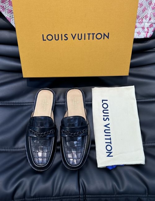 Louis Vuitton LV Cowhide Half Slippers With Leather Sole