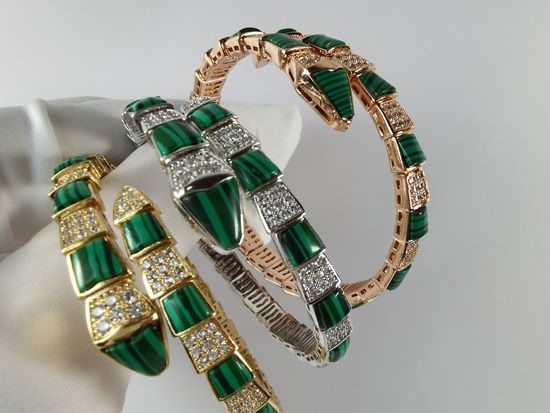 Bvlgari Turquoise Inlaid Diamond Spring Bangle