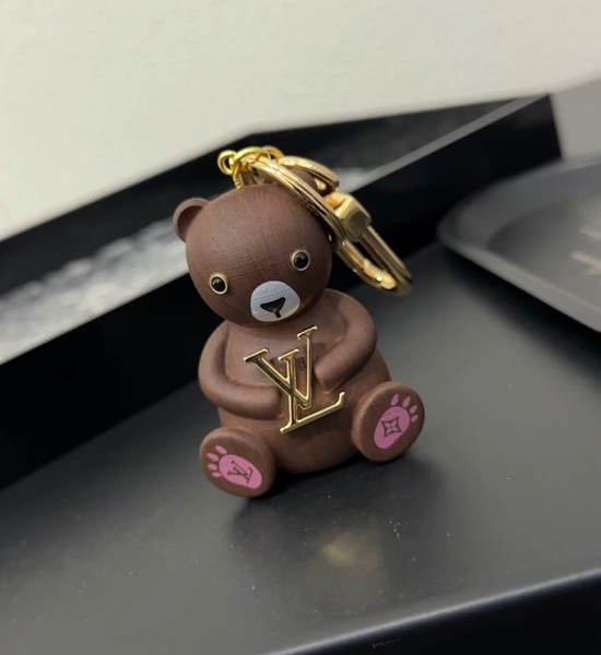 Louis Vuitton LV Wooden Teddy Bear Bag Charm Keychain