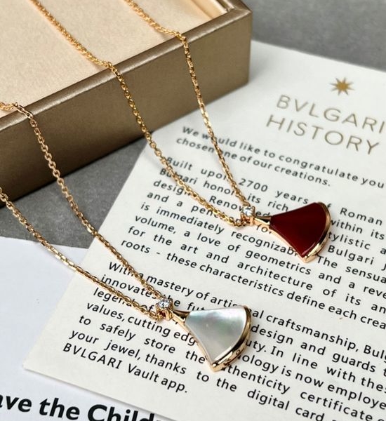 Bvlgari Mother of Pearl Fan Shaped Necklace