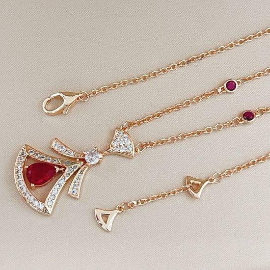 Bvlgari Rose Gold Diamond Skirt Necklace