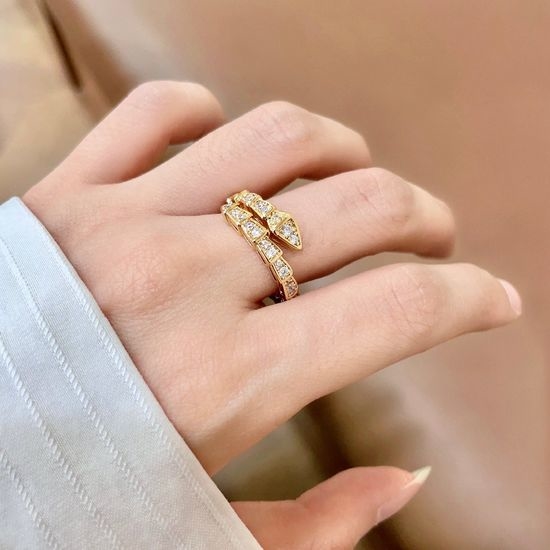 Bvlgari Semi Paved Snake Scale Ring