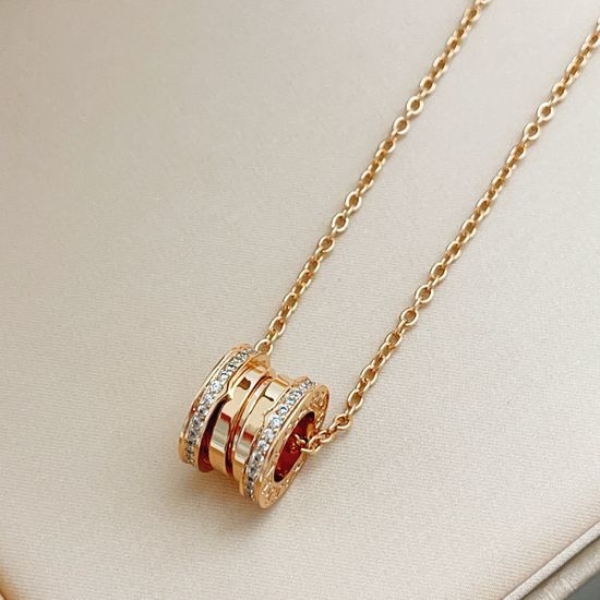 Bvlgari Rose Gold Diamond Edge Spring Necklace