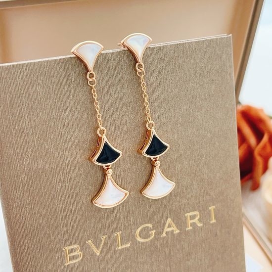 Bvlgari Rose Gold Tassel MOP Stud Earrings