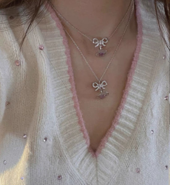 Vivienne Westhood Bow Knot Earrings Necklace Set