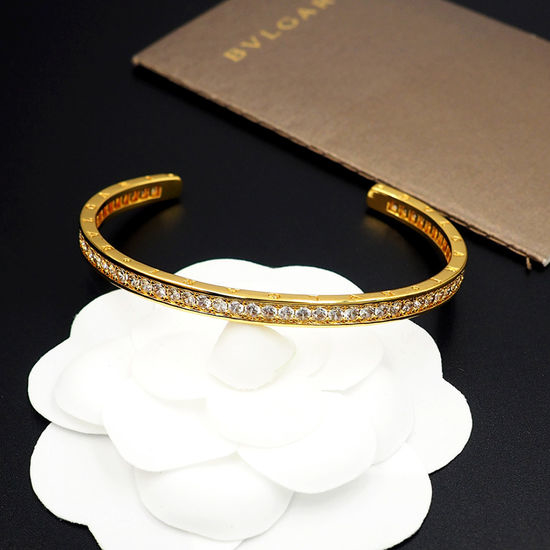Bvlgari Full Diamond Open Cuff Bangle
