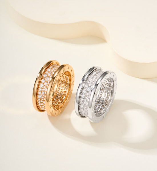 Bvlgari Sparkling Pave Diamond Band Ring