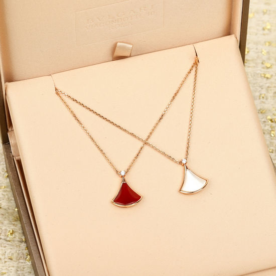 Bvlgari Elegant Diva Fan-Shaped Pendant Necklace