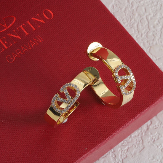 Valentino Crystal Embellished Gold-tone Hoop Earrings