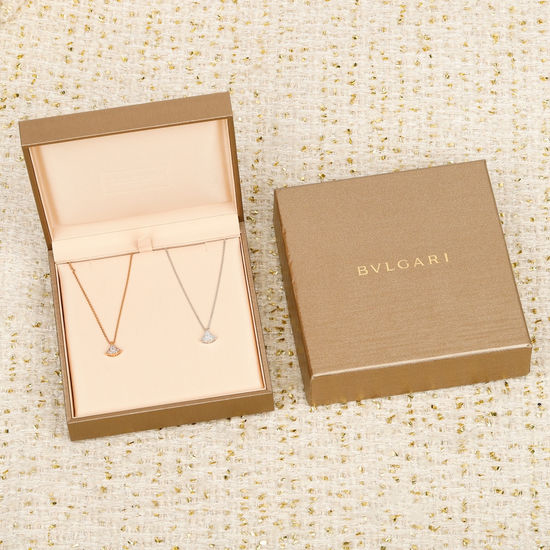 Bvlgari Fan Shape Pendant Necklace Sparkling Jewelry