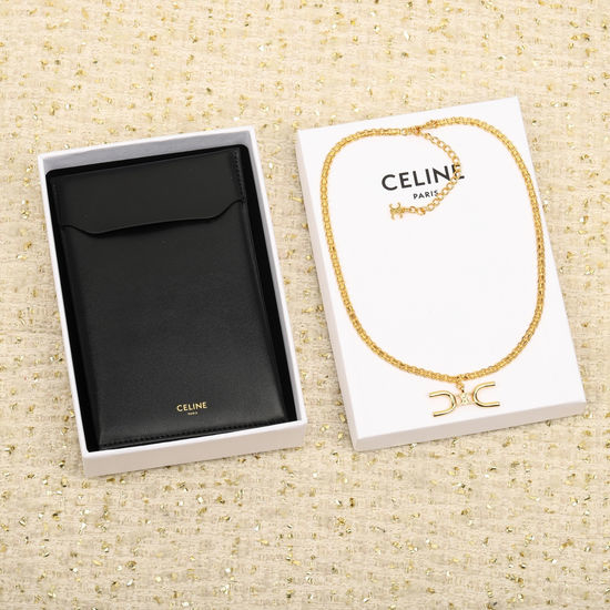 Celine Classic Logo Pendant Necklace Daily Wear