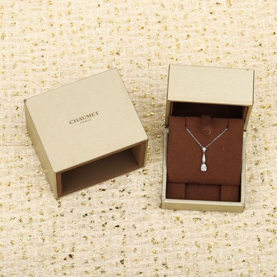 Chaumet Pear Cut Elegant Zircon Pendant Necklace