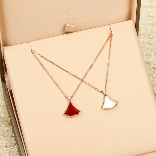 Bvlgari Diamond Fan-shaped Pendant Necklace