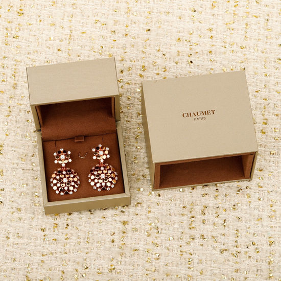 Chaumet Honeycomb Pattern Rose Gold Earrings