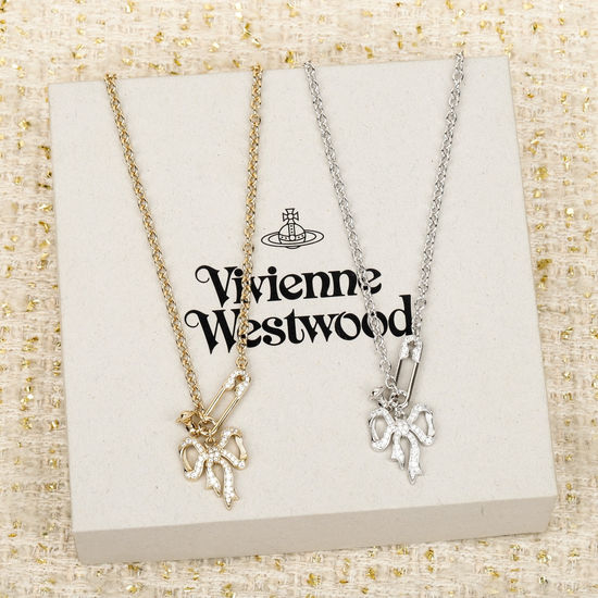 Vivienne Westhood Bow Pendant Necklace With Rhinestones