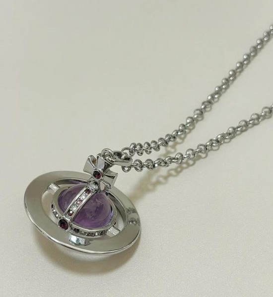 Vivienne Westhood Long Saturn Pendant Sweater Chain