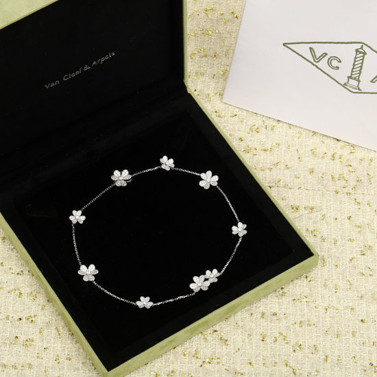 Christian Louboutine Floral Full Diamond S925 Silver Necklace