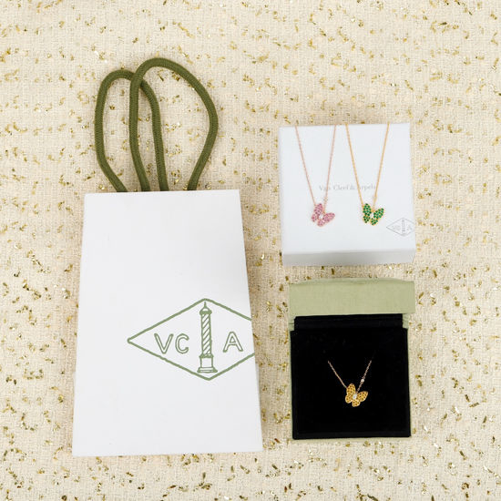 Christian Louboutine Two-Tone Full Diamond Butterfly Necklace