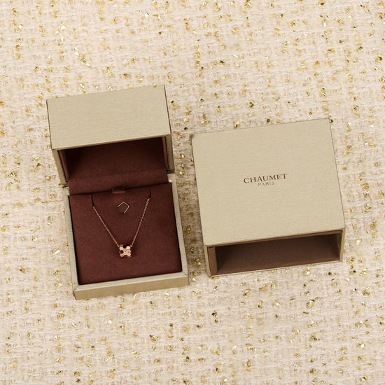 Chaumet Honeycomb Shaped Pendant Diamond Necklace