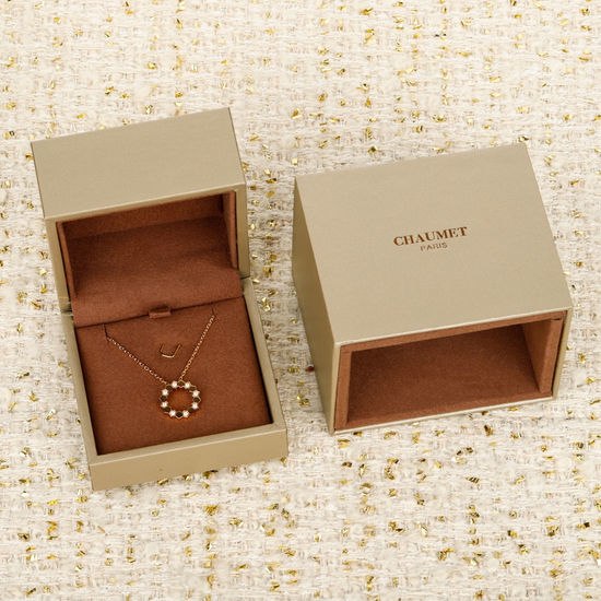 CHAUMET Rose Gold Diamond Pendant Necklace