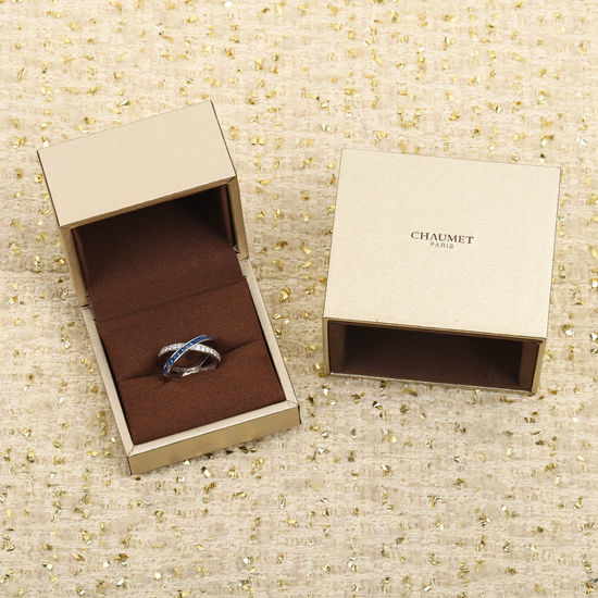 CHAUMET Sapphire Diamond Crisscross Band Ring