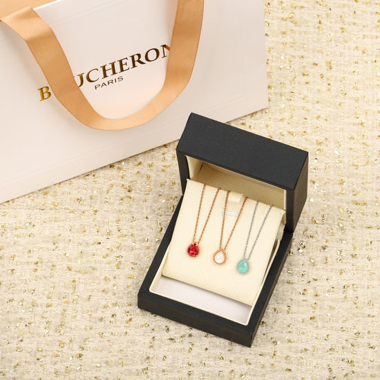 Bvlgari Water Drop Shape Necklace with Mother of Pearl