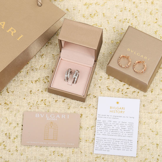 Bvlgari Snake Shape Hoop Earrings