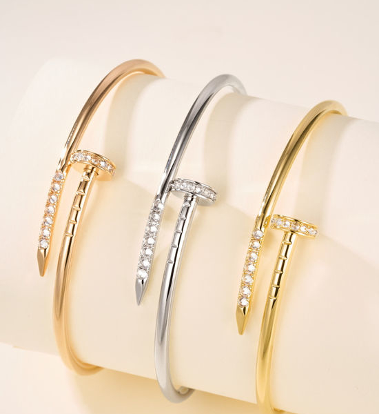 Christian Louboutine Slim Elastic Nail Design Bangle