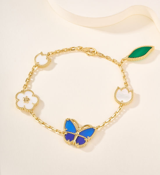 Christian Louboutine Delicate Floral Butterfly Bracelet