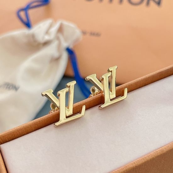 Louis Vuitton LV Classic Logo Simple Stud Earrings