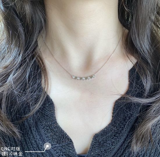 Chaumet Honeycomb Necklace With Spaced Diamonds Stackable