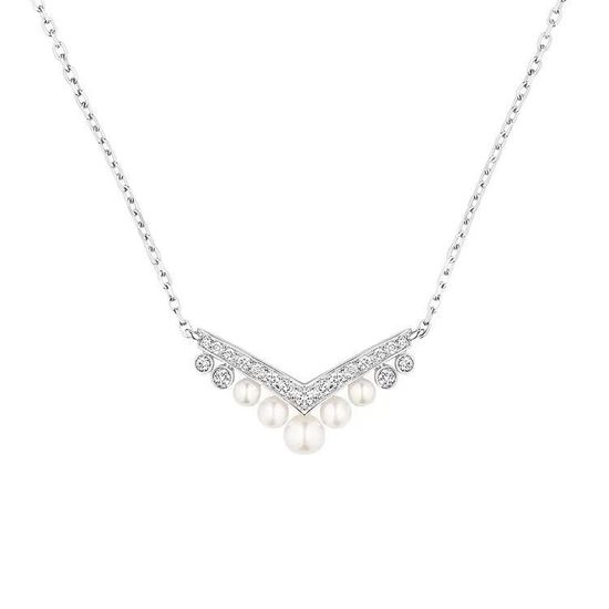 Chaumet V-Shaped Pearl Necklace