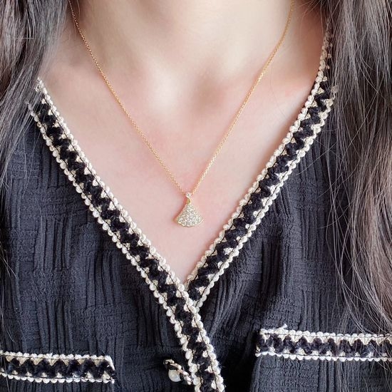 Bvlgari Diamond Fan Pendant Necklace